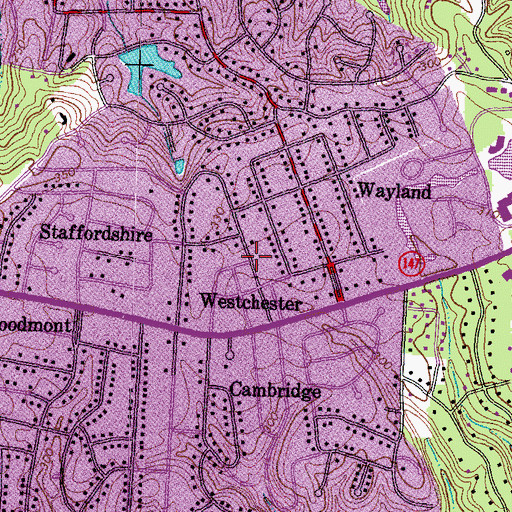 Topographic Map of Westchester, VA