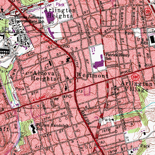 Topographic Map of Westmont, VA