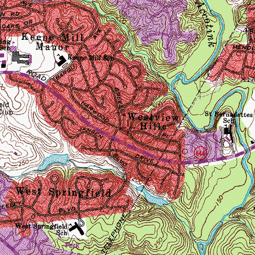 Topographic Map of Westview Hills, VA