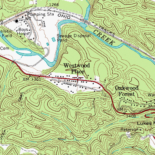 Topographic Map of Westwood Place, VA