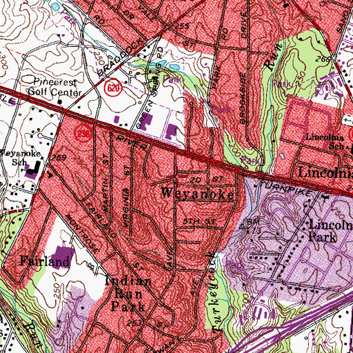 Topographic Map of Weyanoke, VA