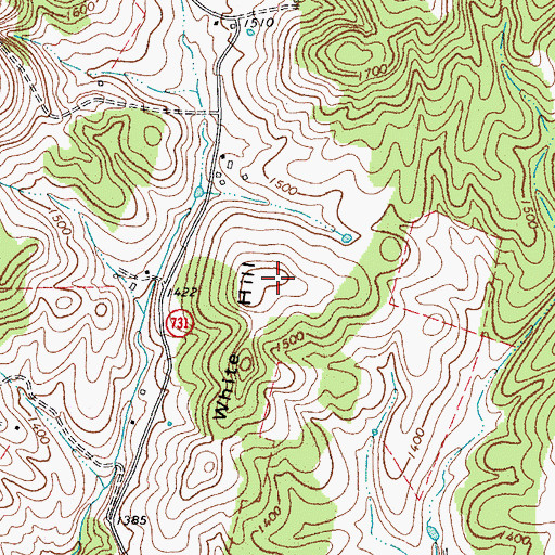 Topographic Map of White Hill, VA