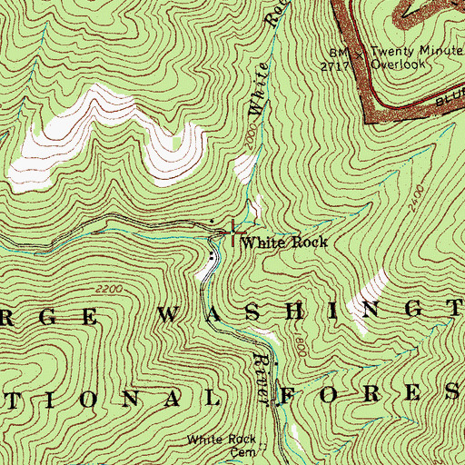 Topographic Map of White Rock, VA