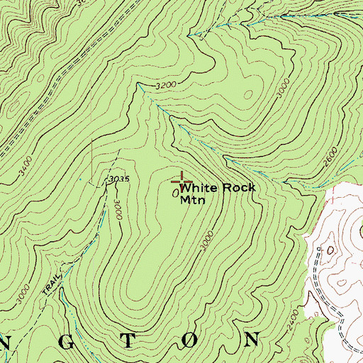 Topographic Map of White Rock Mountain, VA