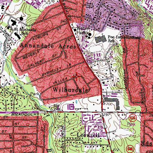 Topographic Map of Wilburdale, VA