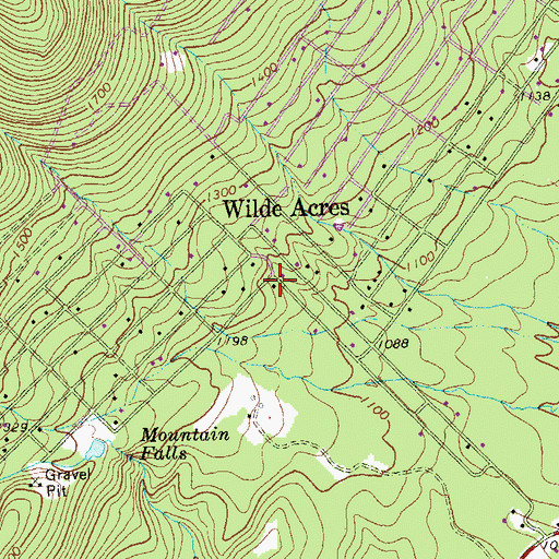 Topographic Map of Wilde Acres, VA