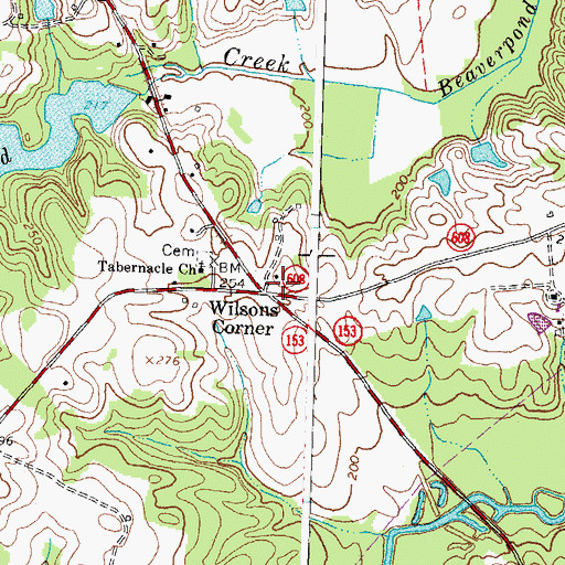 Topographic Map of Wilsons Corner, VA