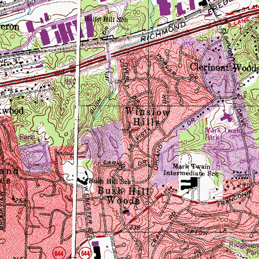 Topographic Map of Winslow Hills, VA