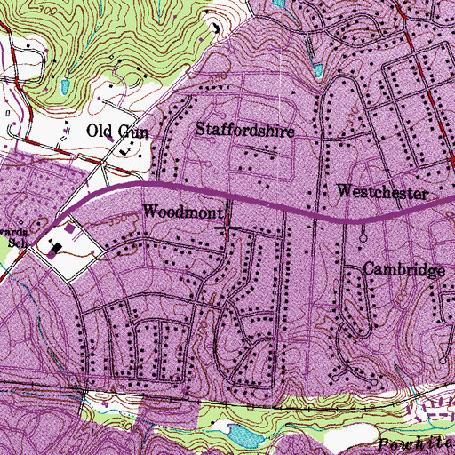 Topographic Map of Woodmont, VA
