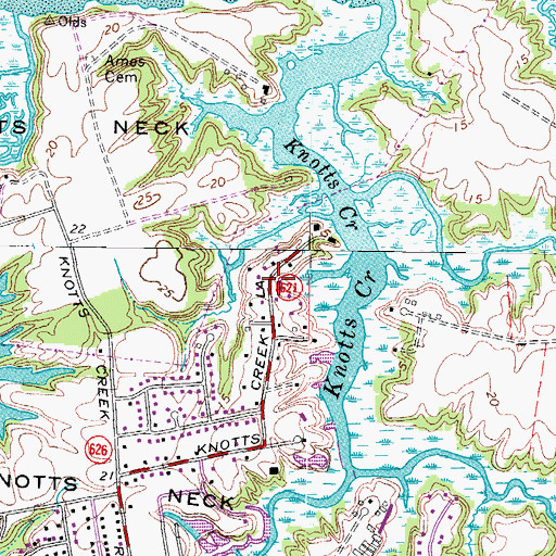 Topographic Map of Arbor Meadows, VA