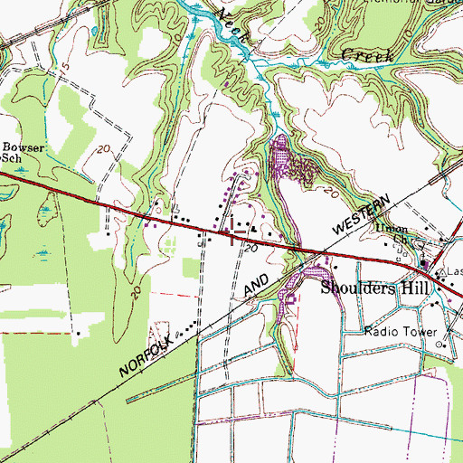 Topographic Map of Berwyn, VA