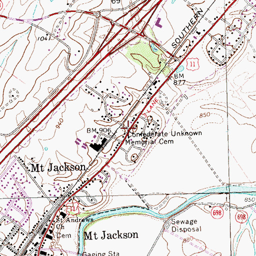 Topographic Map of Our Soldiers Cemetery, VA
