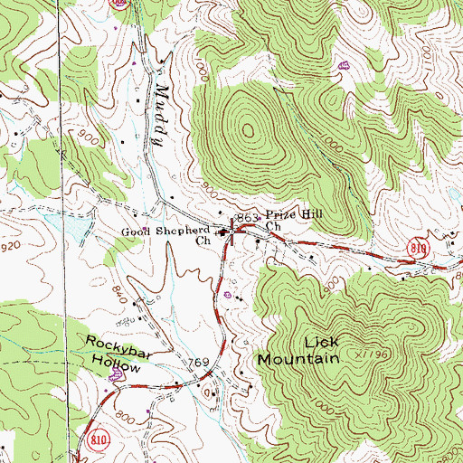 Topographic Map of Good Shepherd Church, VA