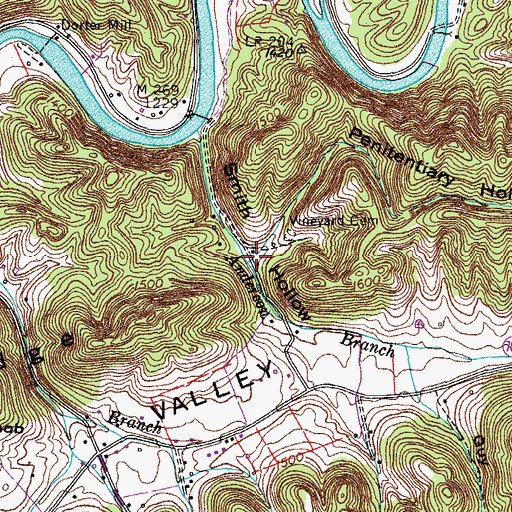 Topographic Map of Penitentiary Hollow, VA