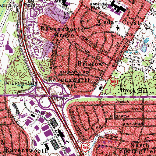 Topographic Map of Ravensworth Park, VA
