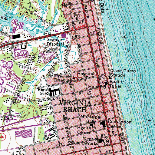 Topographic Map of Temple Emmanuel, VA