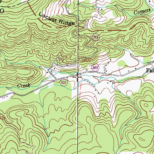 Topographic Map of Fox Creek Appalachian Trail Head, VA