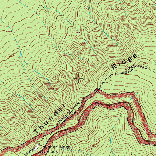 Topographic Map of Thunder Ridge Wilderness, VA