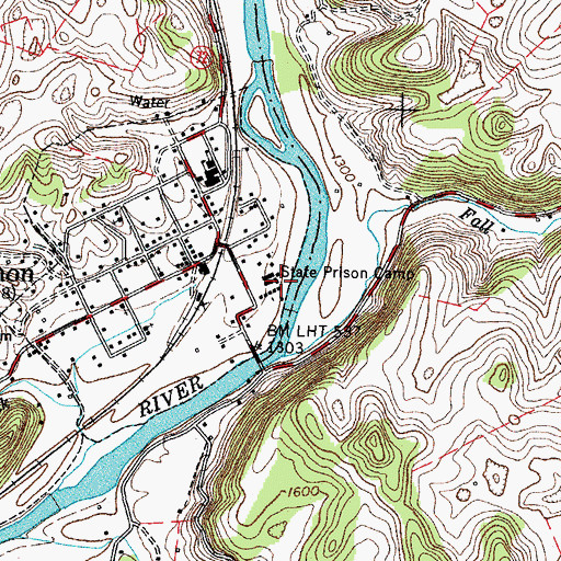 Topographic Map of Virginia State Prison Camp, VA