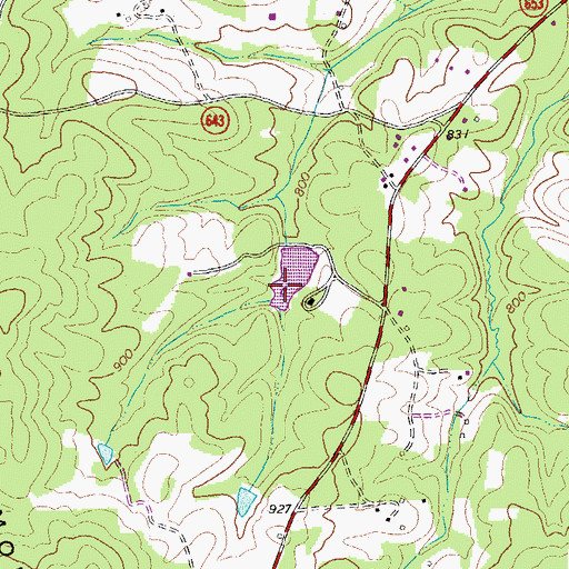 Topographic Map of Bushy Mountain Dam, VA