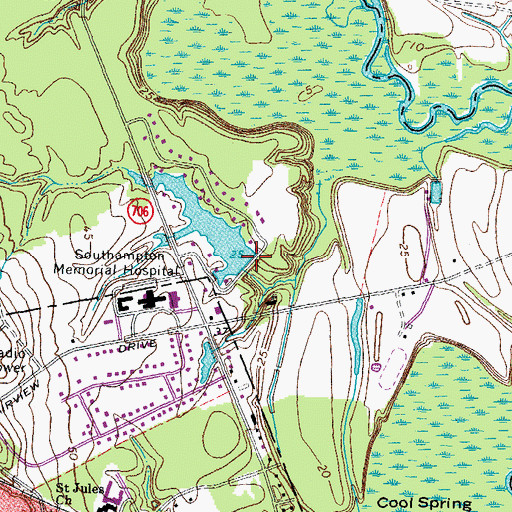 Topographic Map of Ray Development Dam, VA