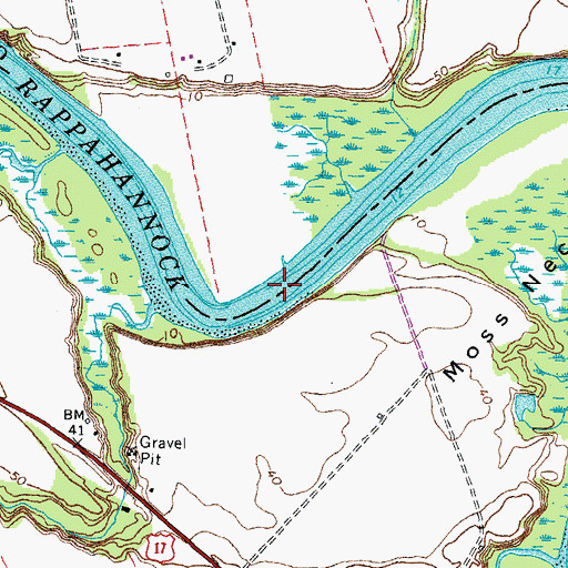 Topographic Map of Mill Reach, VA