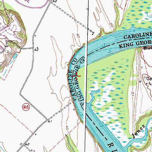 Topographic Map of Lagrange Turn, VA