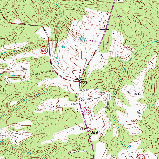 Topographic Map of Belle Fonte Grange Hall (historical), VA