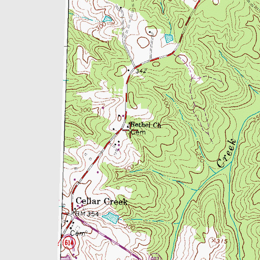 Topographic Map of Bethel Cemetery, VA