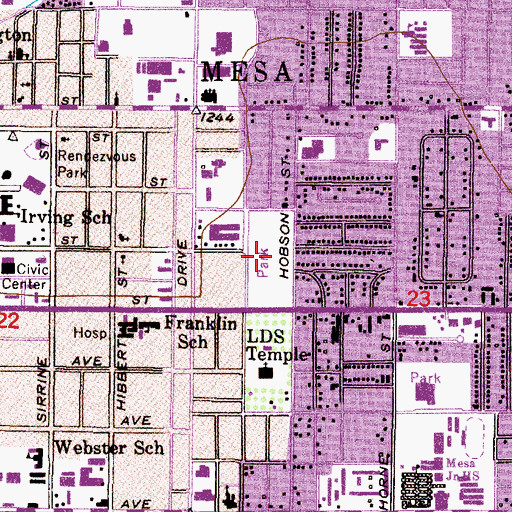Topographic Map of Pioneer Park, AZ