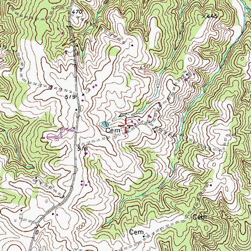 Topographic Map of Cook Cemetery, VA