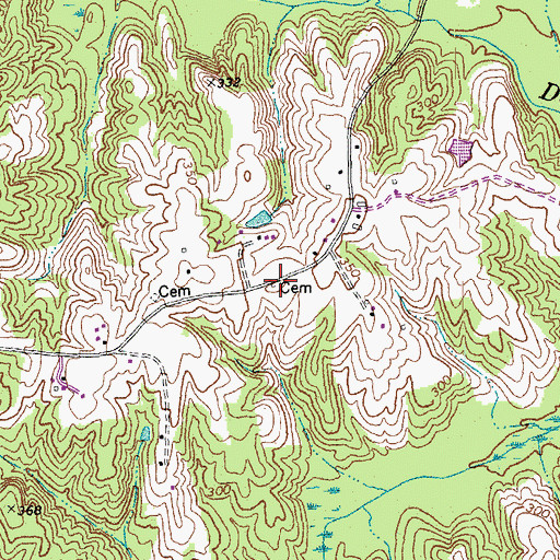 Topographic Map of Freeman Cemetery, VA