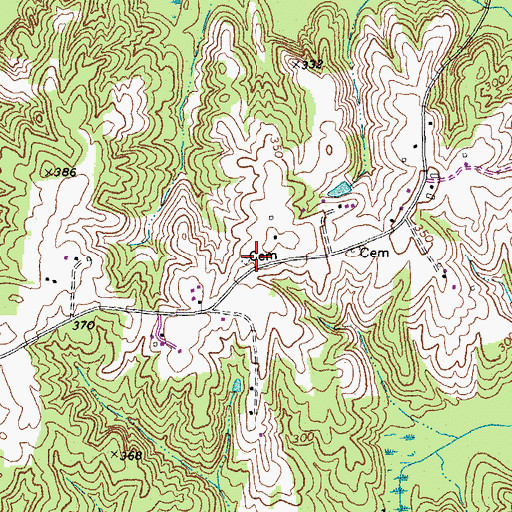 Topographic Map of Lunsalord Cemetery, VA