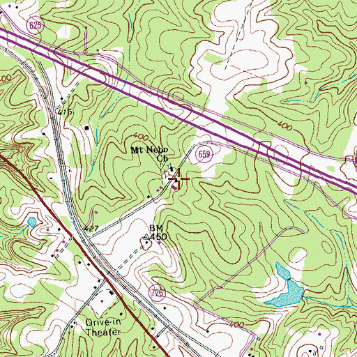 Topographic Map of Mount Nebo School (historical), VA