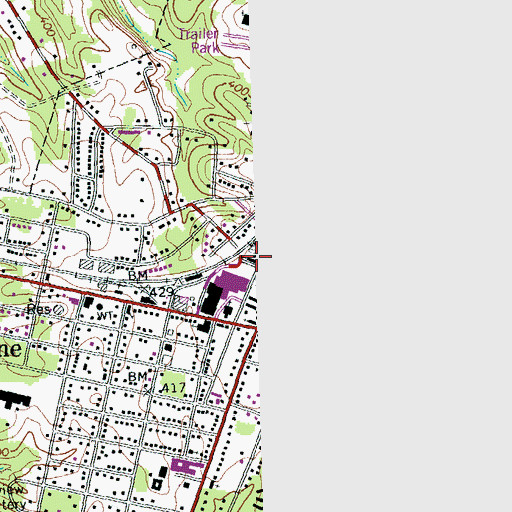 Topographic Map of Shiloh Baptist Church, VA