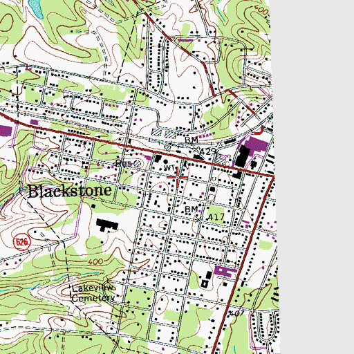 Topographic Map of Southside Convalescent Home, VA