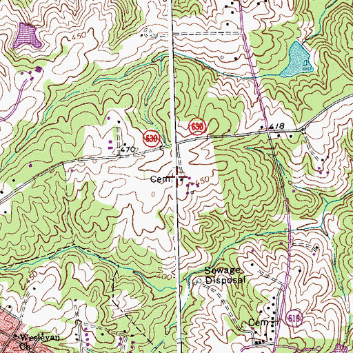 Topographic Map of Strum Cemetery, VA