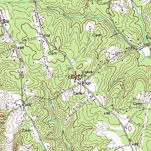 Topographic Map of Watkins School (historical), VA