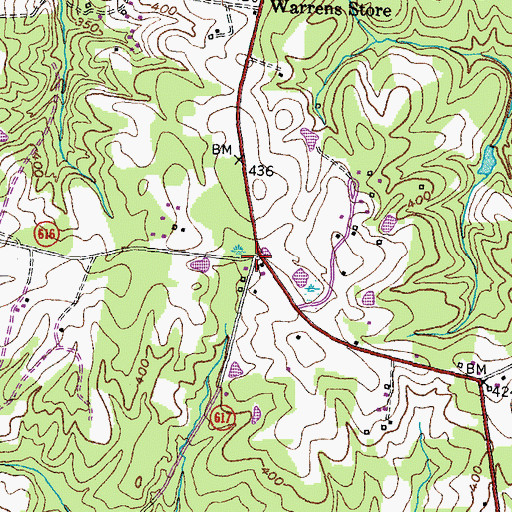 Topographic Map of Barrows Store, VA