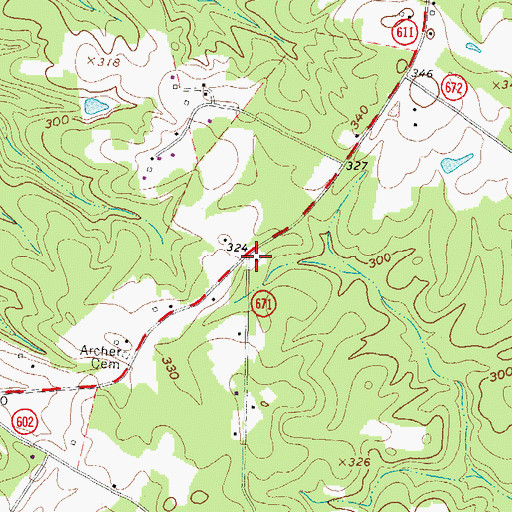 Topographic Map of Bonners Grove Church (historical), VA