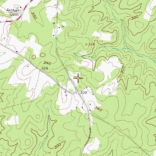 Topographic Map of Bonners Grove Junction (historical), VA