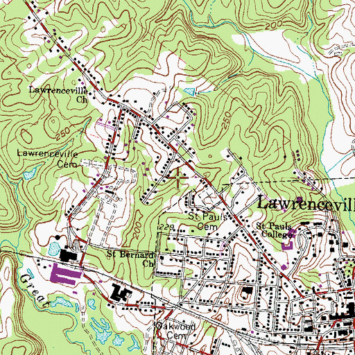 Topographic Map of Brunswick County, VA