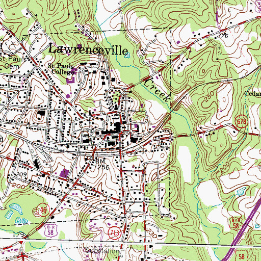 Topographic Map of Brunswick County Jail, VA