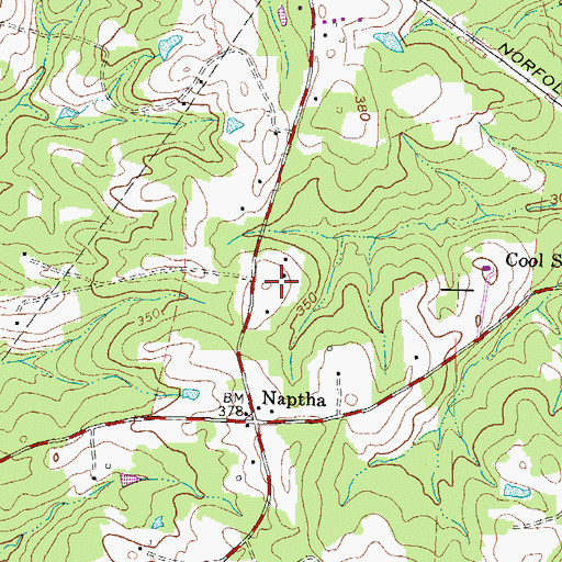 Topographic Map of Brunswick County Poor Farm (historical), VA