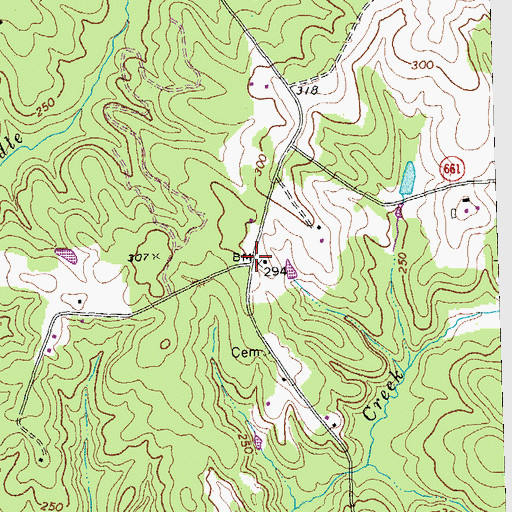 Topographic Map of Cedar Grove, VA