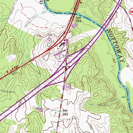 Topographic Map of Interchange 38, VA