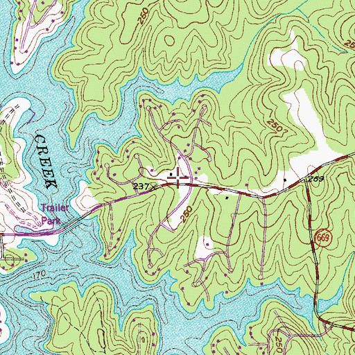 Topographic Map of Kennons (historical), VA