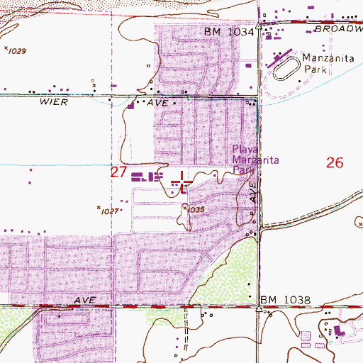 Topographic Map of Playa Margarita Park, AZ