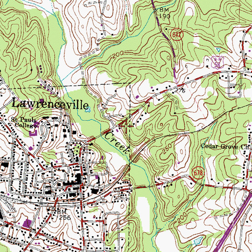 Topographic Map of Letcher Memorial Hospital (historical), VA