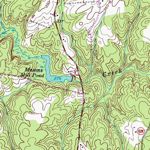 Topographic Map of Masons Mill, VA